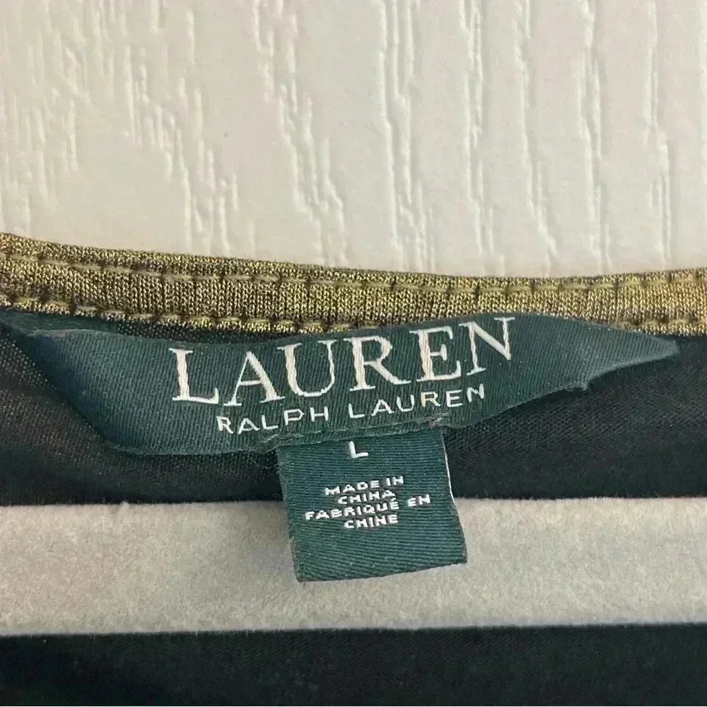 Metallic Gold Top Blouse by Lauren Ralph Lauren - Picture 3 of 5